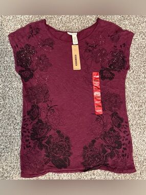 Women’s DKNY Jeans Floral Short Sleeve T-Shirt ~ Size M NWT